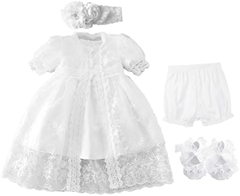 Bow Dream Christening Gown Baby Girl Lace Toddler White Special Occasion Dresses