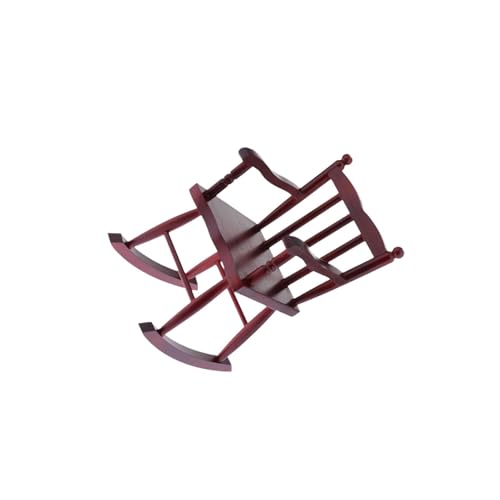 dwxnauixl Mini Mecedora Hecha a Mano a Escala 1/6. La Mecedora para casa de muñecas realza la decoración de Cualquier habitación. La casa de muñecas Escala, Rojo, 12 x 10 x 19.7 cm