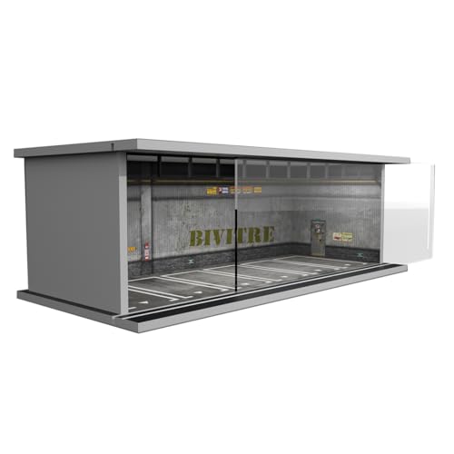 1/64 scale die-cast model car display case, with LED light and acrylic cover, and 6 parking spaces