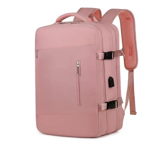 Mochila Viagem Feminina Expansível Impermeável Reforçada Rosa
