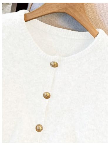 Image of RoseSeek Women's Button Down Sweater Vest Sleeveless Crewneck Knit Outerwear Old Money Knitwear