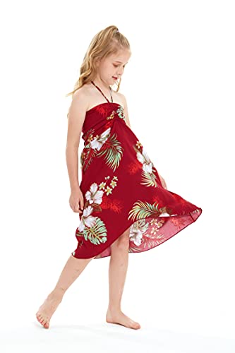Image of Matchable Family Hawaiian Luau Men Women Girl Boy Clothes in Pineapple Garden Burgundy