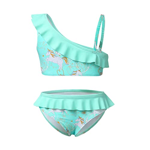 Phineein Girls Tankini 2-Piece Swimwear Tropical Fruit Heart Print Bikini Ruffle Bathing Suit3