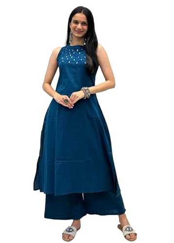 Tissu indien coton brodé Adda pour tenue de travail décontractée chic femme