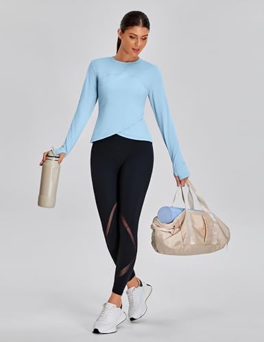 BMJL Womens Workout Tops Black Long Sleeve Shirts Fall Yoga Hiking Tshirts Cute Crop Tops Gym Thumb Hole