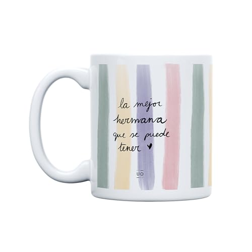 UO Taza de Regalo con Mensaje 'La mejor hermana que se puede tener', regalo parahermana, regalo original de Navidad, regalo amigo invisible original, 350 ml, Cerámica