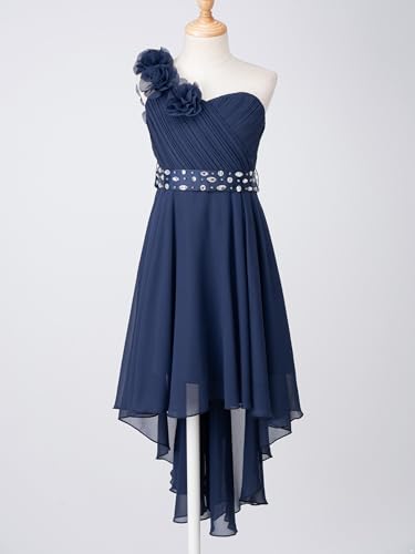 Sywiyi Kids Sleeveless High Low Flower Girls Dress A Line Halter Neck Wedding Bridesmaid Ball Gowns3