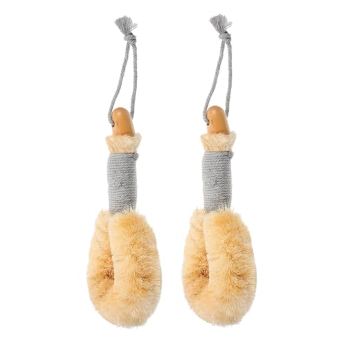 Healvian 2 Piezas Cepillo De Baño De Cepillo De Baño Cepillo Seco Cepillo Seco Facial Linterna Al Aire Libre Soporte De Mimbre De Imitación Cinta Para Acampar Decoración Beige Sisal