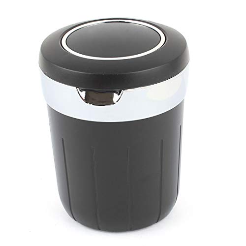 uxcell Black Plastic Cigarette Ashtray Smokeless Cylinder Cup Holder for Auto