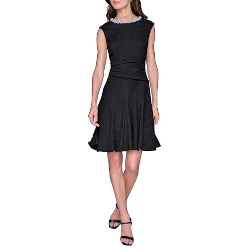 Image of Karl Lagerfeld Women's Flare Skirt Sleeveless Stretch Dress