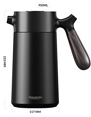 HEEMBURG French Press aus Edelstahl | Thermo Kaffeebereiter doppelwandig isoliert | Französische Kaffeepresse | Coffee… – Bild 3