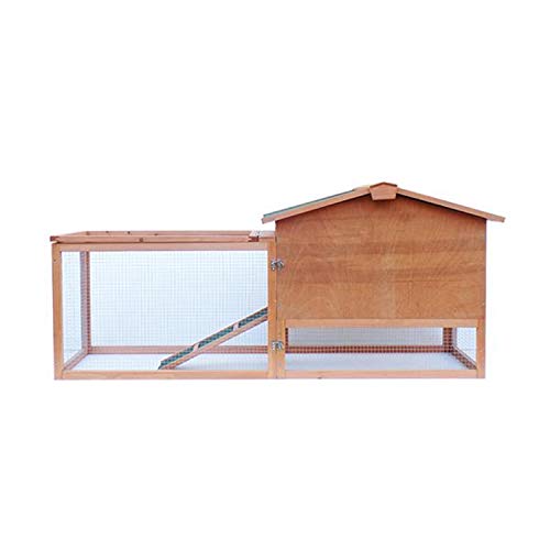 SHUTAO 61" Waterproof Two-Tier Wooden Rabbit Hutch Cage Chicken Coop House Bunny Hen Pet Animal Backyard