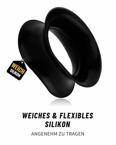 Longbeauty 2 Paare Extra Weiche Silikon Flesh Tunnel Plug Double Flared 3-25mm (Stil A, 10MM)