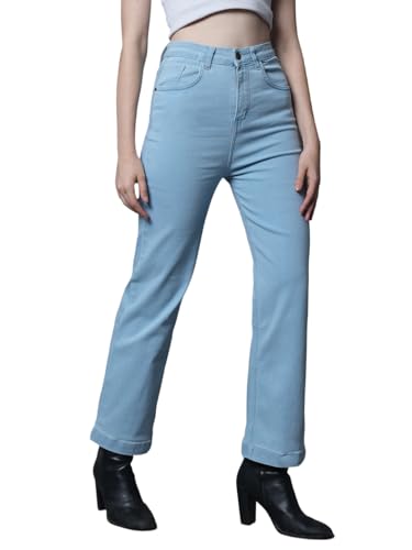 Image of HIGH STAR Women High Rise Wide Leg High-Rise Clean Look Stretchable Jeans