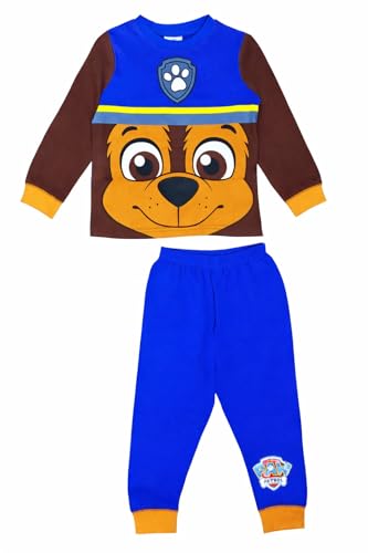 PAW PATROL Helfer auf Vier Pfoten - Chase - Schlafanzug mit Langen Ärmeln für Jungen - 3-4 Jahre: 104cm