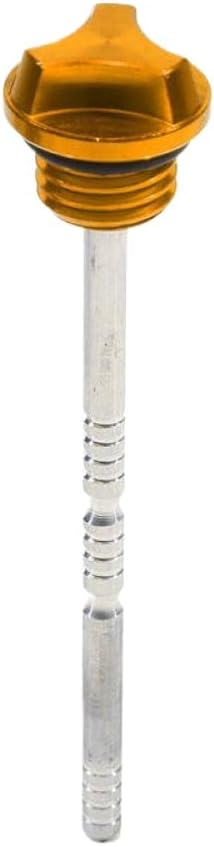 Scooter Motorcycle Engine Oil Dipstick Cap Plug Engine Crankcase Oil Level Gauge Aluminum CNC Machined Motorcycle Part(Silver)