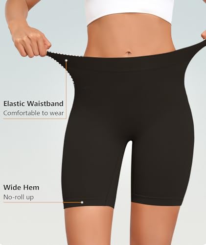 6 Pack Slip Shorts for Under Dress Anti Chafing Shorts Seamless Smooth Boyshorts Panties for Women4