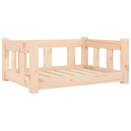 Lit pour Chien en Bois, Panier Canapé pour Chien Chat Animal de Compagnie 65,5x50,5x28 cm Bois de...