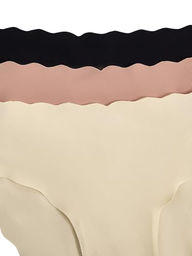 Image of Verdusa Women's 6 Piece Seamless No Show Everyday Bra and Panty Set Scalloped Lingerie Sets
