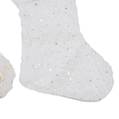 Bas de Noël à motif flocon de neige de qualité supérieure avec broderies main