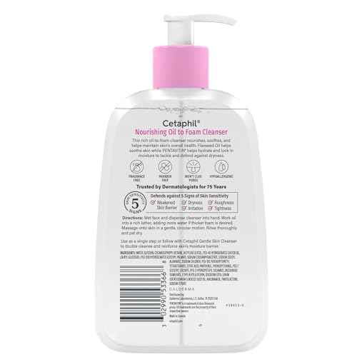 Cetaphil Nourishing Oil to Foam Facial Cleanser, Dry Skin, 16oz - image 9
