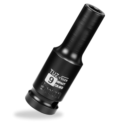 Image of 1 /2 Inch Drive 9mm Deep Metric Impact Socket,CR-MO,6 Point Radius Corner Design,Square Chamfered Opening,Axle Nut Impact Grade Socket for Easy Removal