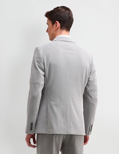 Image of Arrow Knitted Mens Blazer - Self-Design Striped Pattern, Five Pockets, Double-Vented Back Hem Stylish Blazer for Men