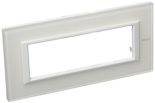 BTICINO Axolute HA4806VBB plaque de finition interrupteur 6 modules verre blanc