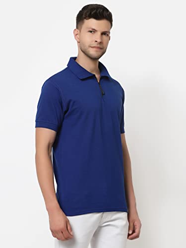 Image of UZARUS Men's Solid Cotton Regular Fit Polo T-Shirt