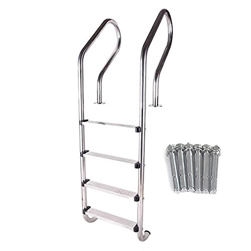 Escalera plegable de acero inoxidable para piscina 3 peldaños miniatura 1