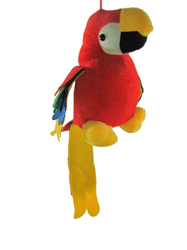 Image of Tickles Stuffed Soft Plush Toy Kids Birthday Macau Parrot (Size: 20 cm Color: Red)