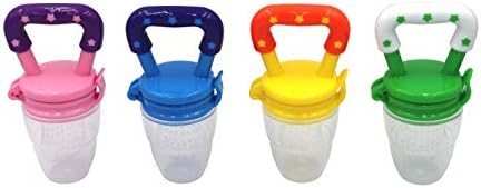 FGen 4pcs Baby Fruit and Vegetable Music Package Rubber Pacifier Medium Baby Fruit Food Supplement