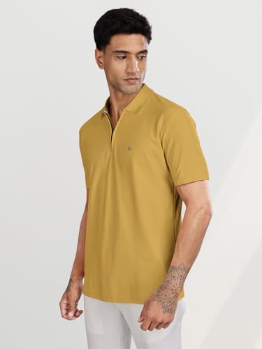 Image of BULLMER Trendy Solid Zipper Collar /Polo Neck Tshirt for Men
