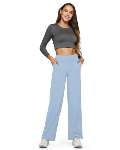 Image of G4Free EverGoing Yoga Pants Women Wide Leg Pants with Pockets High Waist Stretch Dress Casual Sweatpants Petite /Regular /Tall