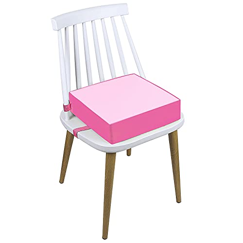 Image of Booster Seat for Kitchen Chair, Detachable Washable Cover Chair Cushion | Add Comfortable Height for Family Meals, Washable Cover Easy Clean and Dual Straps Help Secure to Chairs at Home or Away