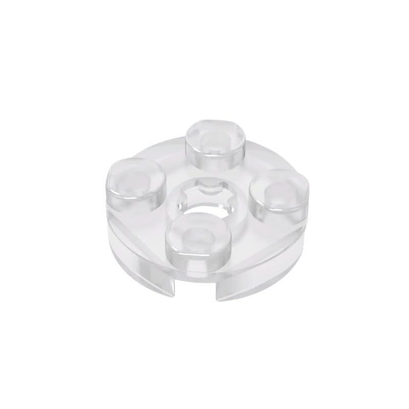 Gobricks 4032 Circular Plate Plate Round 2x2 with Axle Hole Type 1 (+ Opening) 50 Pieces GDS-609 Compatible with Lego Building Blocks Color:Trans-Clear