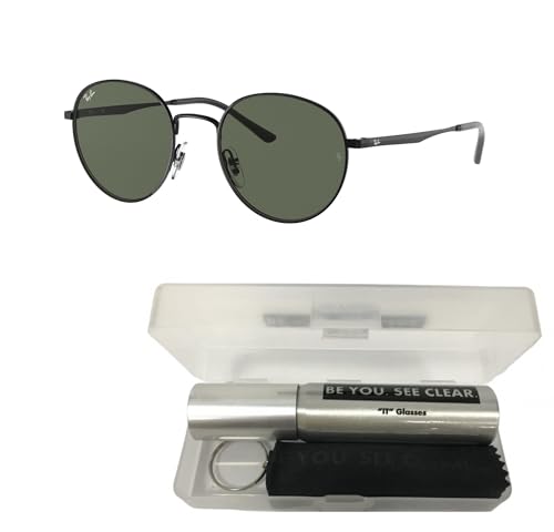 Ray-Ban RB3681 Sunglasses Bundle: RB 3681 002/71 Black Dark Green and Eyewear Cleaning Kit2