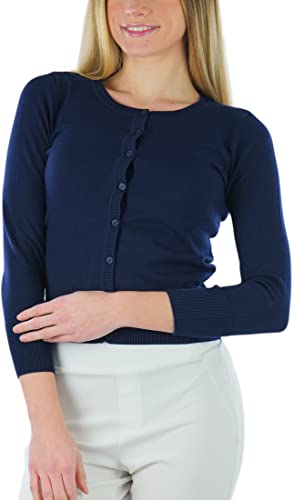 Image of ToBeInStyle Women's Long Sleeve Button Down V-Neck Cardigan