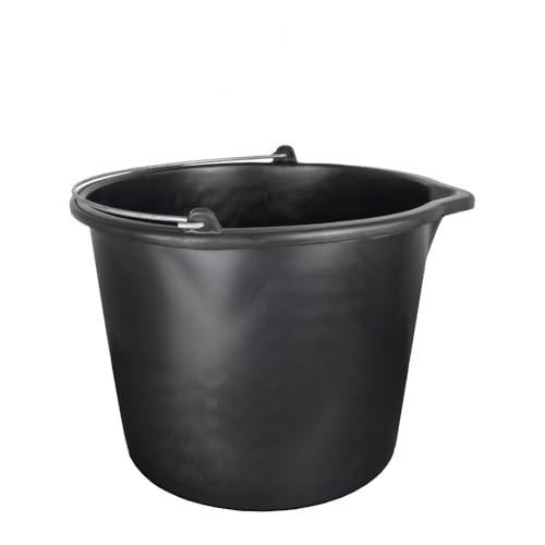 Lot de 5 seaux à eau gradués - 20 l - Avec bec verseur - Seau à mortier - Seau de nettoyage - Seau de jardin - En PVC - 12/16/20 l - 20 l