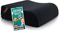 Bequeme Sitzerhöhung Stuhl Erwachsene & Kind - TEST SEHR GUT [MIT PHYSIOTHERAPEUTEN ENTWICKELT] - Formstabiles, 13cm dickes Sitzkissen Stuhl - Perfekte Sitzerhöhung Auto (Schwarz, 40 x 40 x 13 cm)