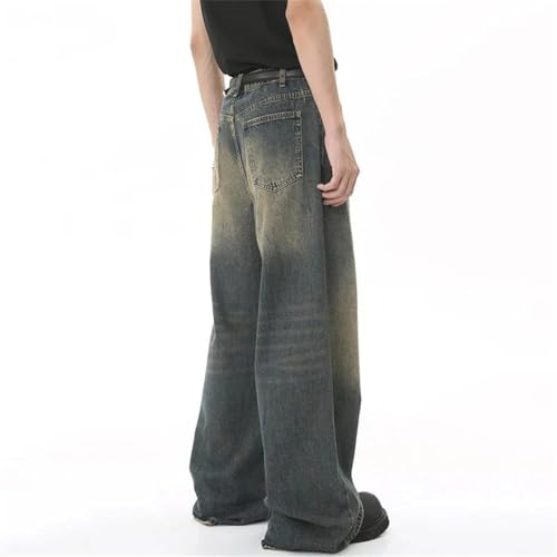 Men's Baggy Straight Leg Jeans Vintage Washed Wide Leg Denim Pants Casual Streetwear Trousers3