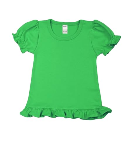 Image of Monag Kids Toddler Girls Short Sleeve Ruffle Tshirt, Blank Girls Ruffle Top, Solid Ruffle Shirts