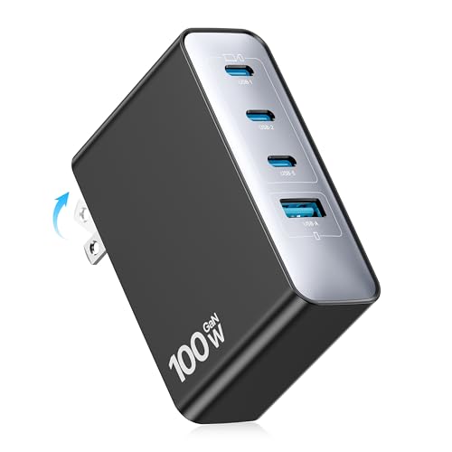 充電器 Type-C 100W【2025新モデル・超低温・4台同時に急速充電】タイプc 充電器 GaNIII技術/PSE技術基準適合/折りたたみ式プラグ usb コンセント pd 急速充電器 出張・旅行 PD3.0対応 MacBook/iPad/iPhone17/16/15/14 Android/Galaxy スマートフォン ノートPC 各種 その他機器対応