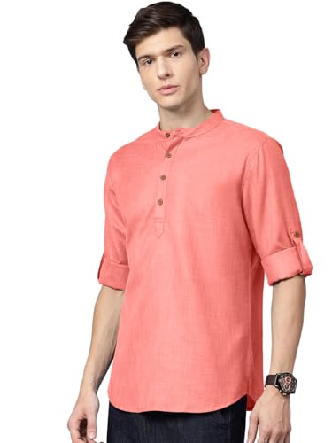 Short court en coton mélangé homme couleur pêche coupe régulière Zombom taille S