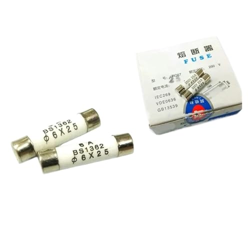 Kit de fusibles cerámicos rápidos 6x25mm 250V SHIHUANI, 10 piezas, amperajes variados miniatura 1
