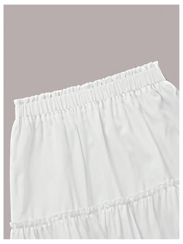 SOLY HUX Women's Summer Ruffle A Line Maxi Skirts Elastic High Waisted Tiered Layer Flowy Long Skirt3