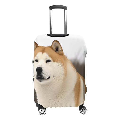 Travel Luggage Cover Suitcase Protector Akita Dog Elastic Washable Stretch Suitcase Protector Anti-Scratch Travel Suitcase Cover Fit 18-32 Inch Luggage4