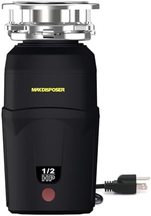 A400 Garbage Disposal 1/2 HP for Kitchen Sink, Small Fit Food Waste Disposer Fast Continuous Feed Stainless Steel Grinding, Quietness, Ease of Installation, Corded, Powerful Drainage Half Horsepower