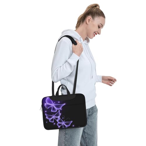 Sac ordinateur portable papillon violet housse antichoc
