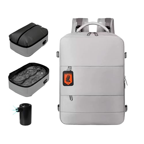 Image of KARRIER Vacuum Compression Backpack for Men & Women - 3-in-1 Travel Bag with Built-In Compression System, 17.3 inch Laptop Sleeve & Cabin-Friendly Design